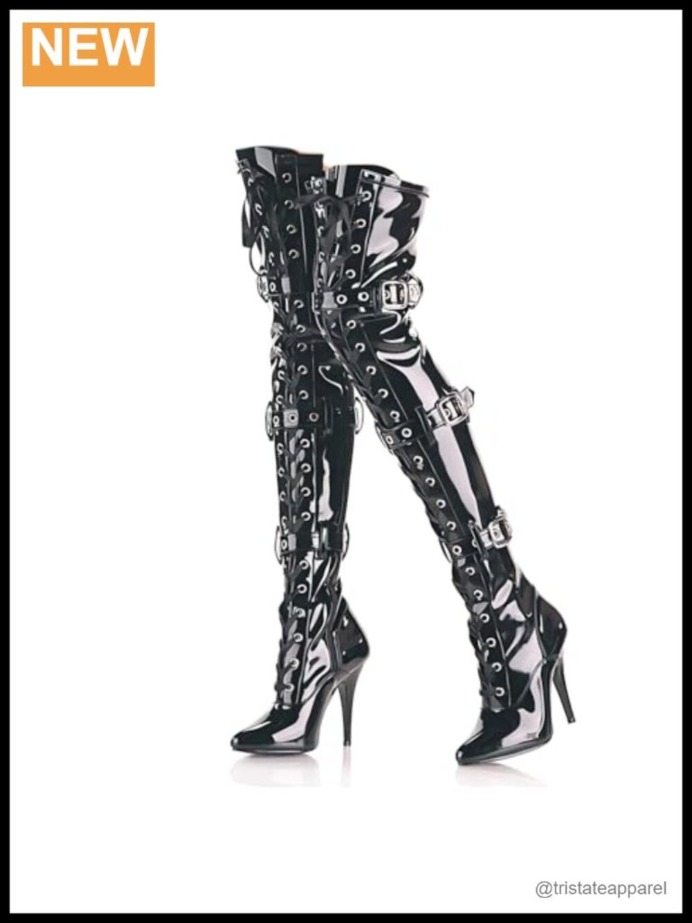 Women's Knee High Equestrian Boots with 5" Stiletto Heels Pointed Toe Faux